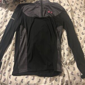 Under Armour Charcoal and Black Zip-Up Top
